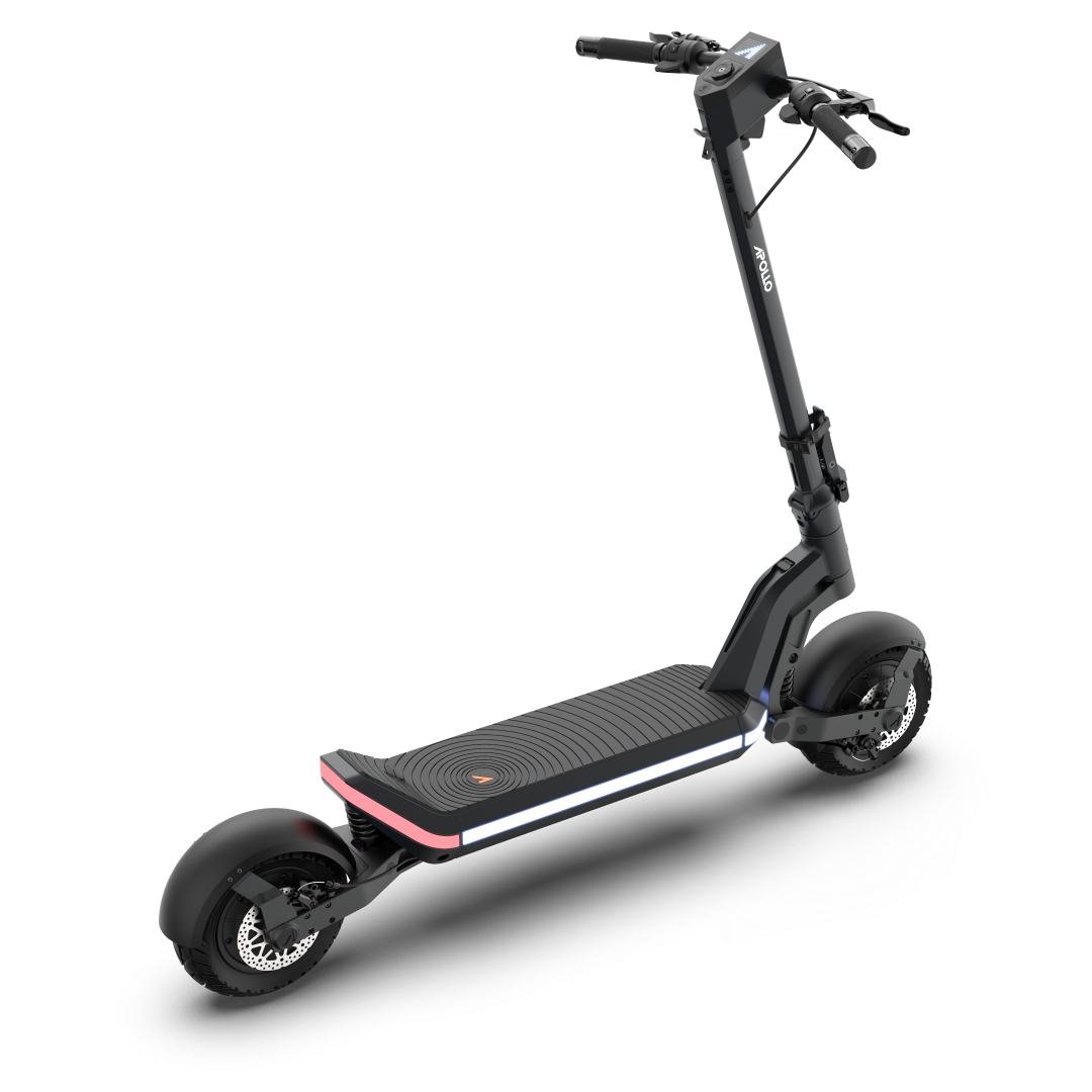 Apollo Phantom Black electric scooter on a white background