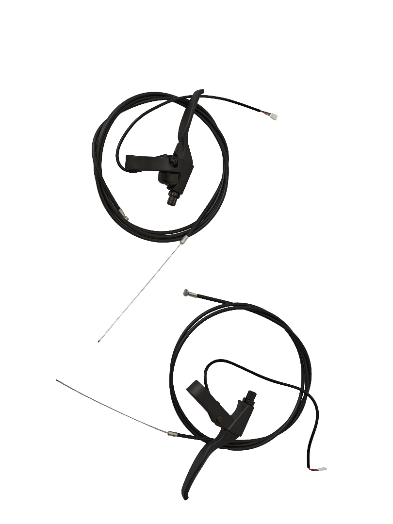 Two brake handle assemblies for Apollo Phantom 2.0 scooter, one for the front and one for the rear, in black color.