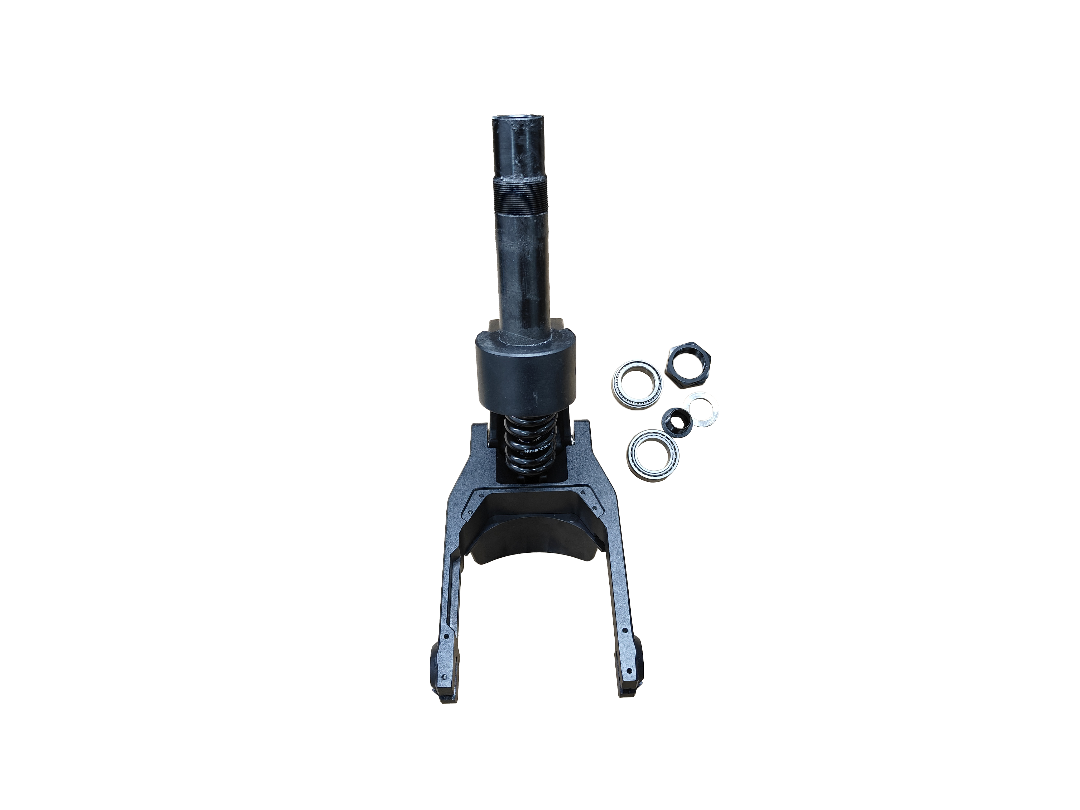 A black Apollo Phantom 2.0 52V direction assembly for a scooter, displayed on a white background.