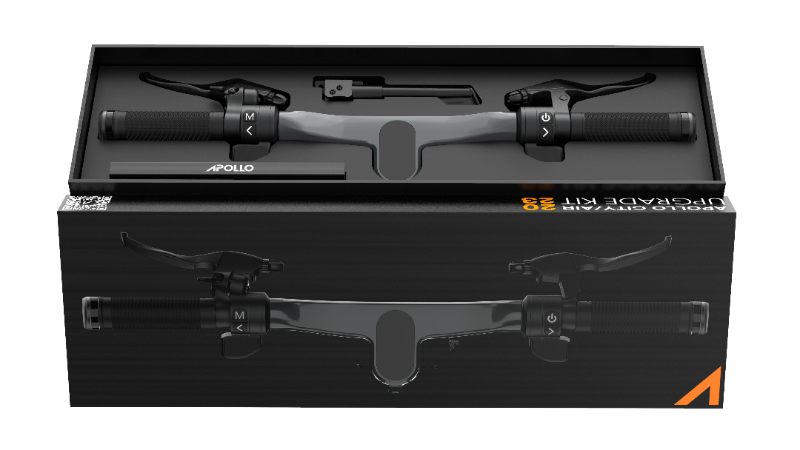 Apollo City 2023 Upgrade Kit packaging showing the handlebar assembly and components.