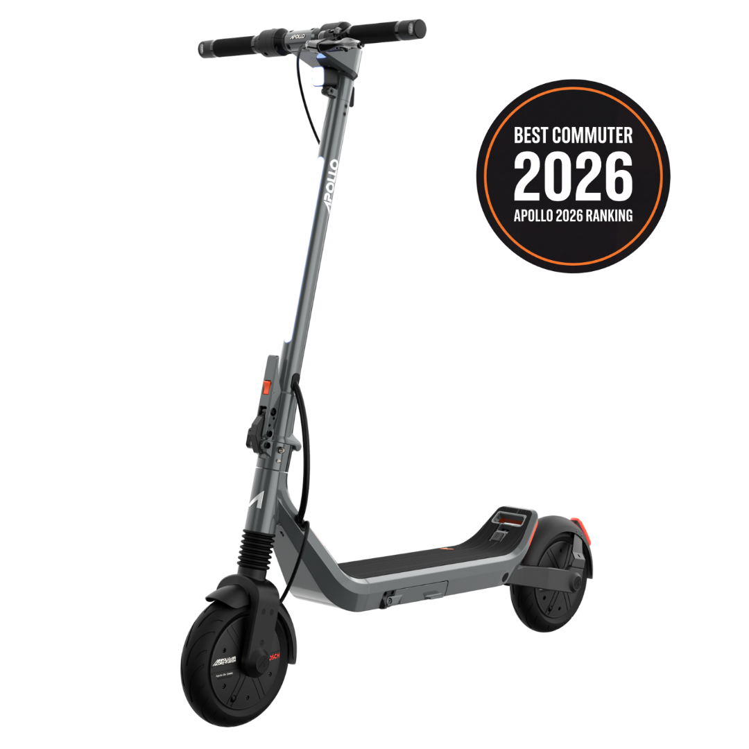 Apollo Go Stellar Electric scooter with a 'Best Commuter 2026' badge on a white background