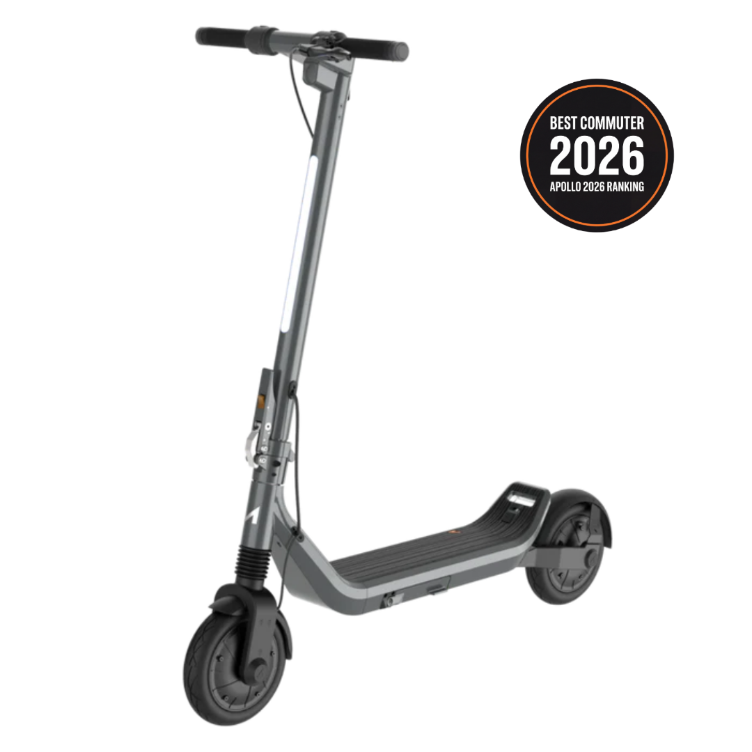 Apollo Go Electric scooter with 'Best Commuter 2026' badge on a white background