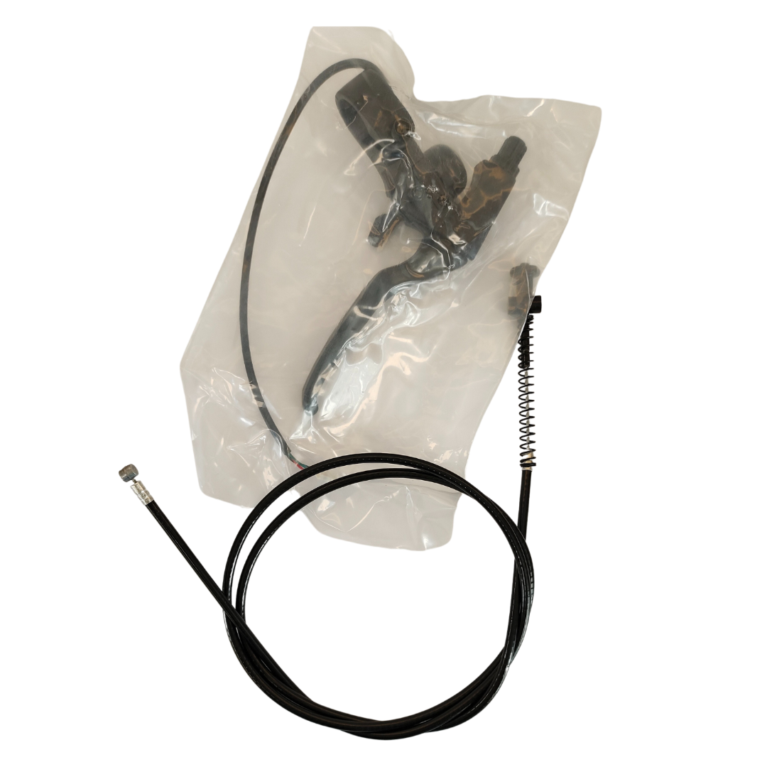Electric scooter brake lever with cable on a white background