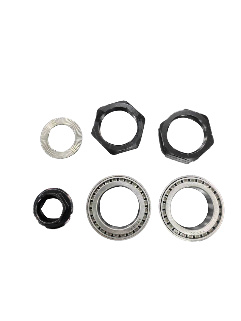 A set of black Apollo Phantom 2.0 52V & 60V direction bearings laid out on a white surface.