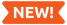 Orange 'NEW!' banner with white text on a white background