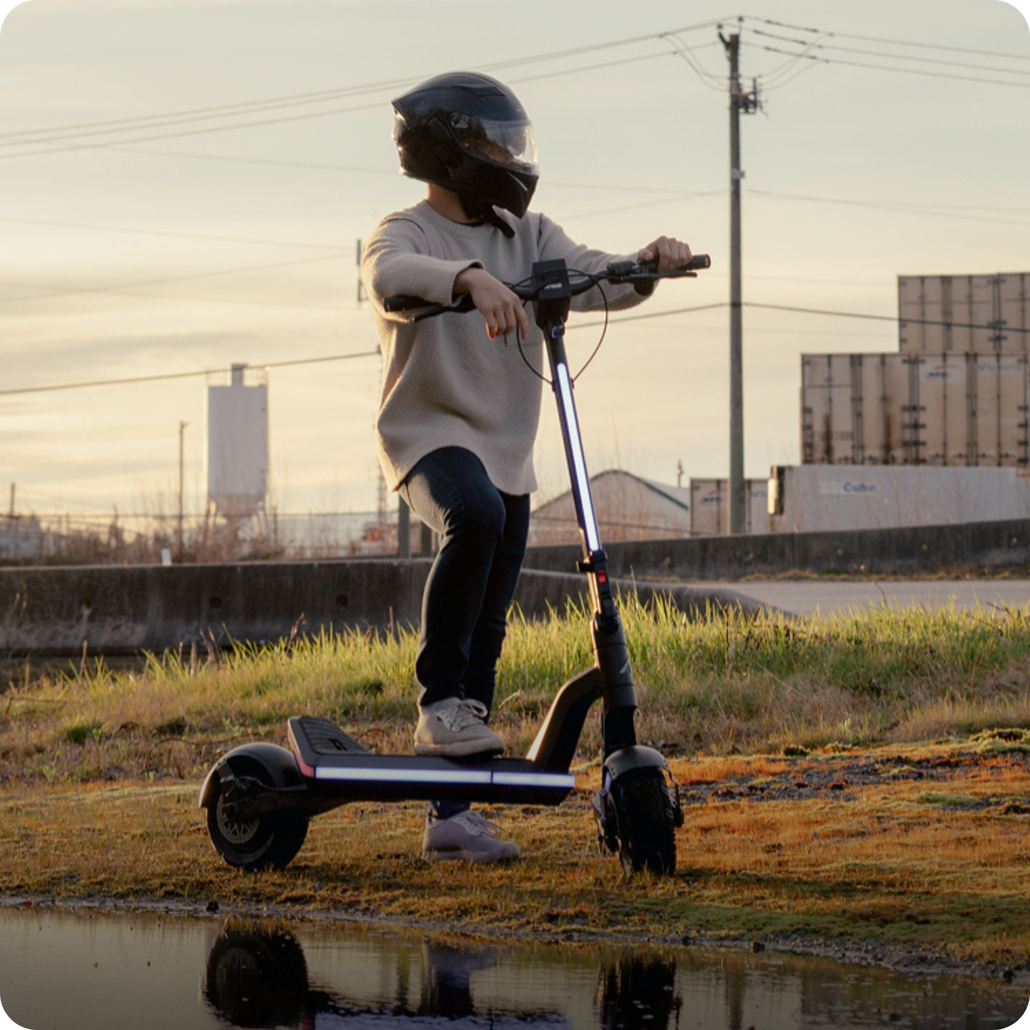 Riding an Apollo Phantom at dusk
